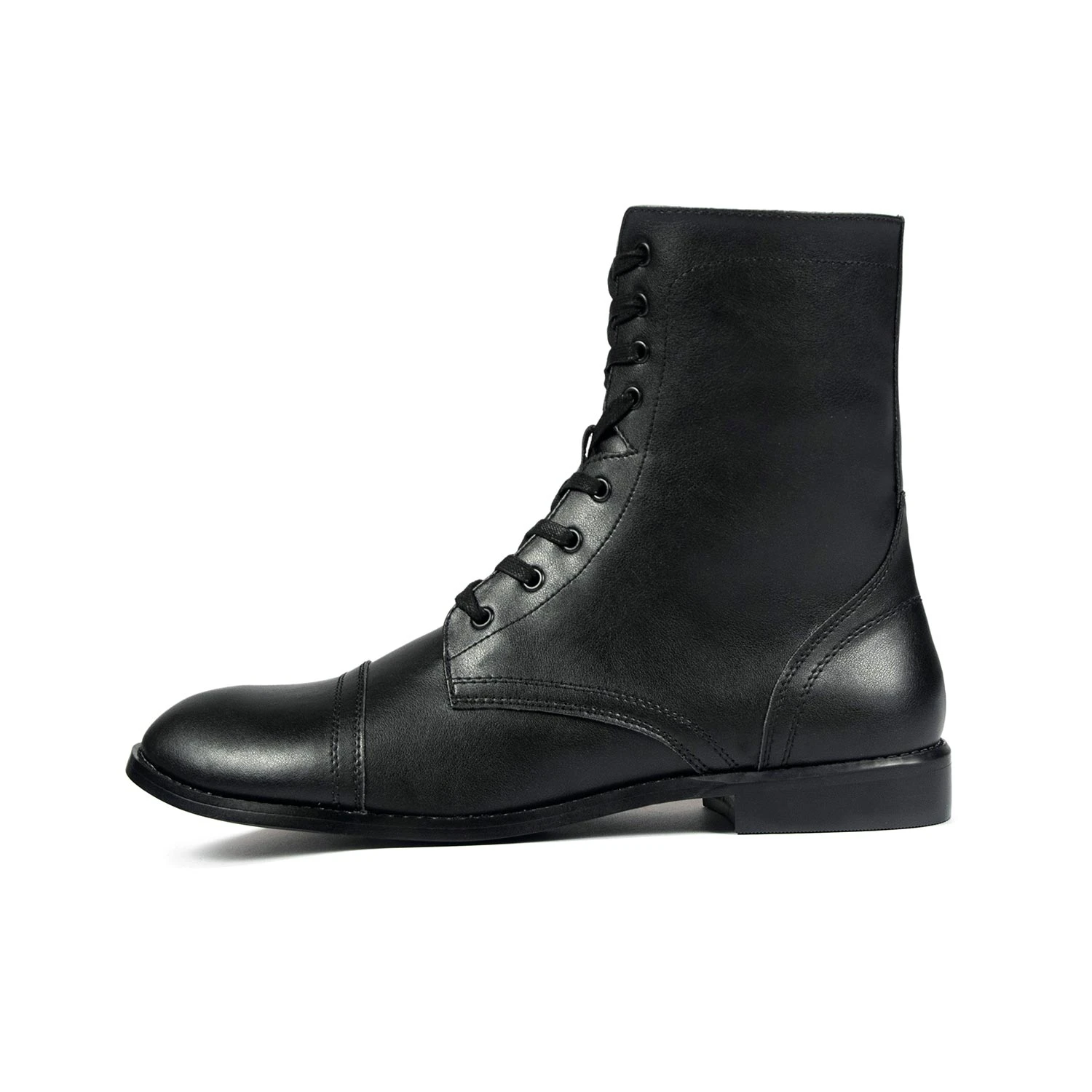 Vegan Division – Black And Brass Faux Leather Combat Boots (Size 7, 7.5, 8, 8.5, 9, 9.5, 10, 10.5, 11, 12, 14) 2 Vegan Division – Black And Brass Faux Leather Combat Boots (Size 7, 7.5, 8, 8.5, 9, 9.5, 10, 10.5, 11, 12, 14) - Image 2
