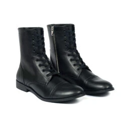Vegan Division – Black And Nickel Faux Leather Combat Boots (Size 7, 7.5, 8, 8.5, 9, 9.5, 10, 10.5, 11, 12, 13, 14) 10 Vegan Division – Black And Nickel Faux Leather Combat Boots (Size 7, 7.5, 8, 8.5, 9, 9.5, 10, 10.5, 11, 12, 13, 14) -Straight To Hell veg div blk nic men w 3