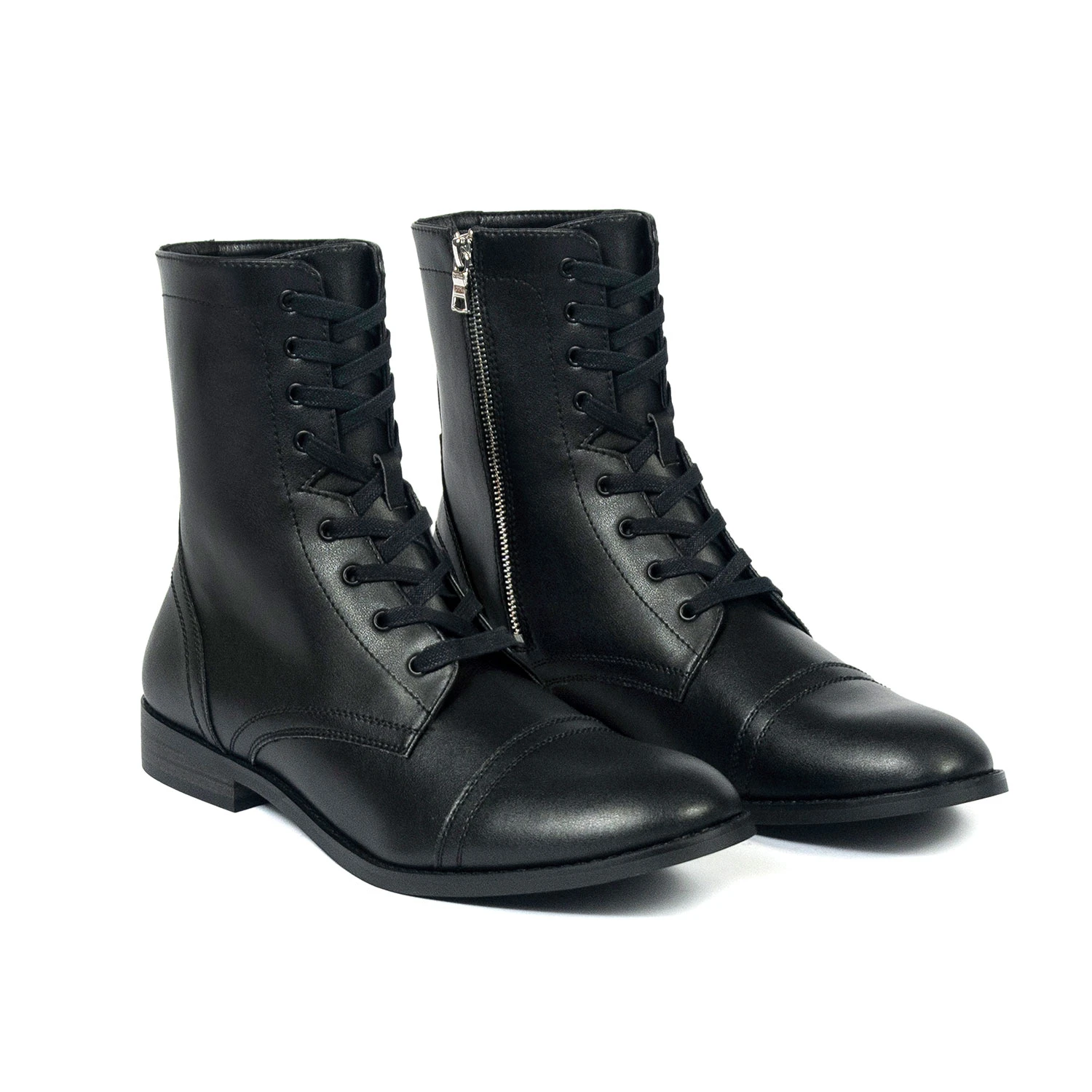 Vegan Division – Black And Nickel Faux Leather Combat Boots (Size 7, 7.5, 8, 8.5, 9, 9.5, 10, 10.5, 11, 12, 13, 14) 3 Vegan Division – Black And Nickel Faux Leather Combat Boots (Size 7, 7.5, 8, 8.5, 9, 9.5, 10, 10.5, 11, 12, 13, 14) - Image 3