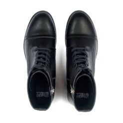 Vegan Division – Black And Nickel Faux Leather Combat Boots (Size 7, 7.5, 8, 8.5, 9, 9.5, 10, 10.5, 11, 12, 13, 14) 12 Vegan Division – Black And Nickel Faux Leather Combat Boots (Size 7, 7.5, 8, 8.5, 9, 9.5, 10, 10.5, 11, 12, 13, 14) -Straight To Hell veg div blk nic men w 5