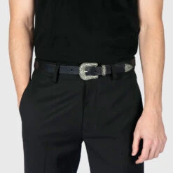 Vegan Freddie – Faux Leather Belt -Straight To Hell veg fre blk w 1