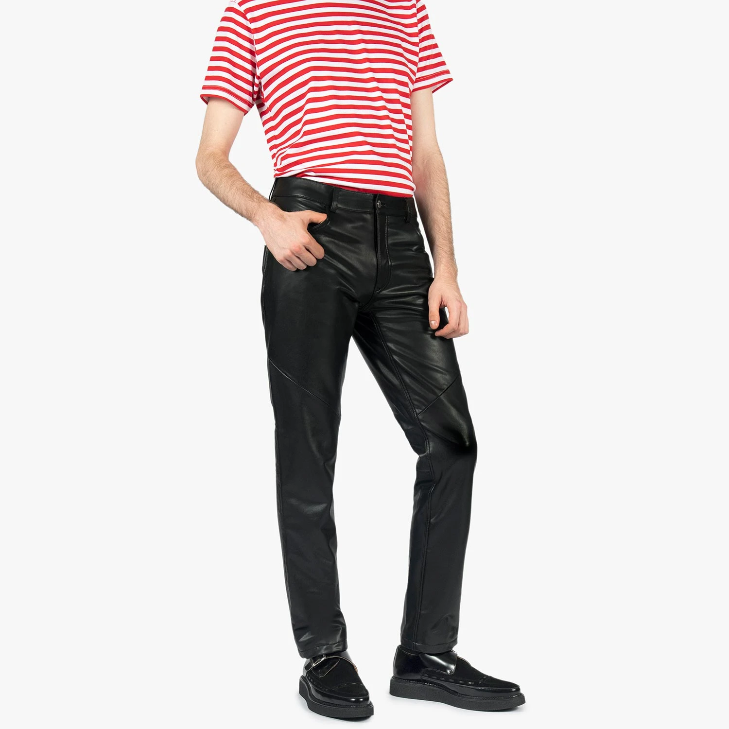 Vegan Good Guy Joe – Slim Fit Faux Leather Pants (Size 28, 32, 34) 2 Vegan Good Guy Joe – Slim Fit Faux Leather Pants (Size 28, 32, 34) - Image 2