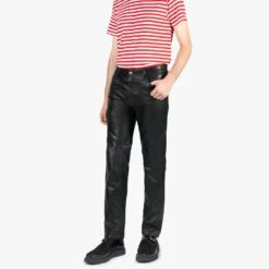 Vegan Good Guy Joe – Slim Fit Faux Leather Pants (Size 28, 32, 34) 9 Vegan Good Guy Joe – Slim Fit Faux Leather Pants (Size 28, 32, 34) -Straight To Hell veg goo guy w 3