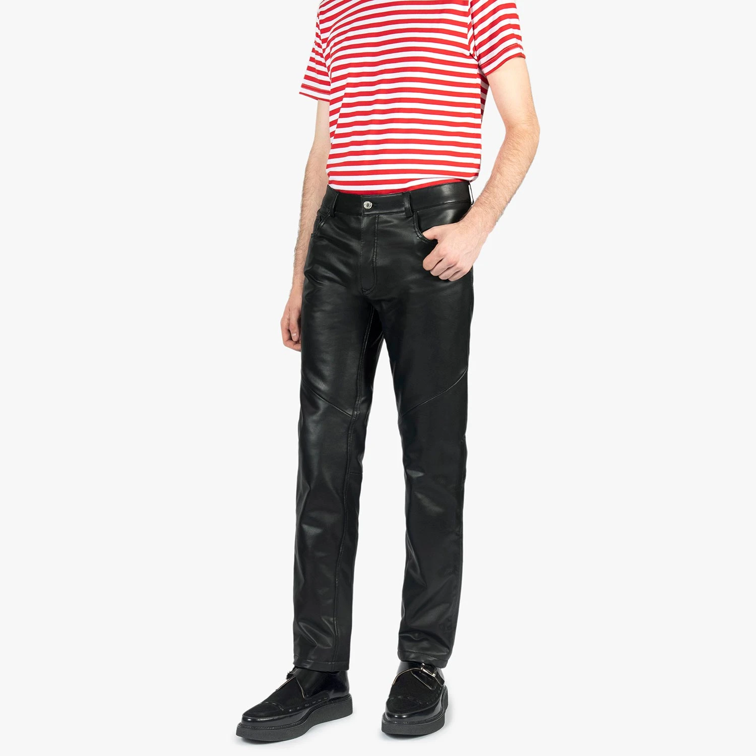 Vegan Good Guy Joe – Slim Fit Faux Leather Pants (Size 28, 32, 34) 3 Vegan Good Guy Joe – Slim Fit Faux Leather Pants (Size 28, 32, 34) - Image 3