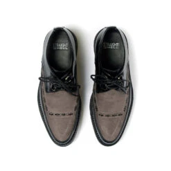 Vegan Hawkins – Black And Grey Faux Leather Creepers 11 Vegan Hawkins – Black And Grey Faux Leather Creepers -Straight To Hell veg haw blk gry w 4