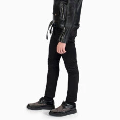 Vegan Hawkins – Black And Grey Faux Leather Creepers 12 Vegan Hawkins – Black And Grey Faux Leather Creepers -Straight To Hell veg haw blk gry w 5