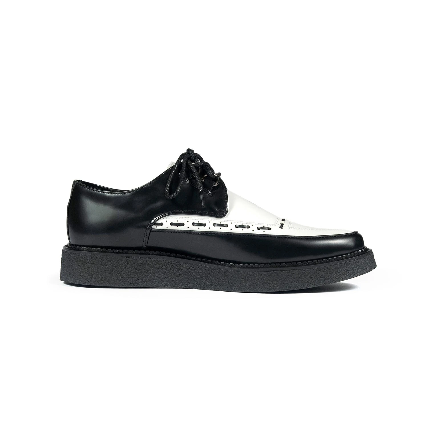 Vegan Hawkins – Black And White Faux Leather Creepers 2 Vegan Hawkins – Black And White Faux Leather Creepers - Image 2