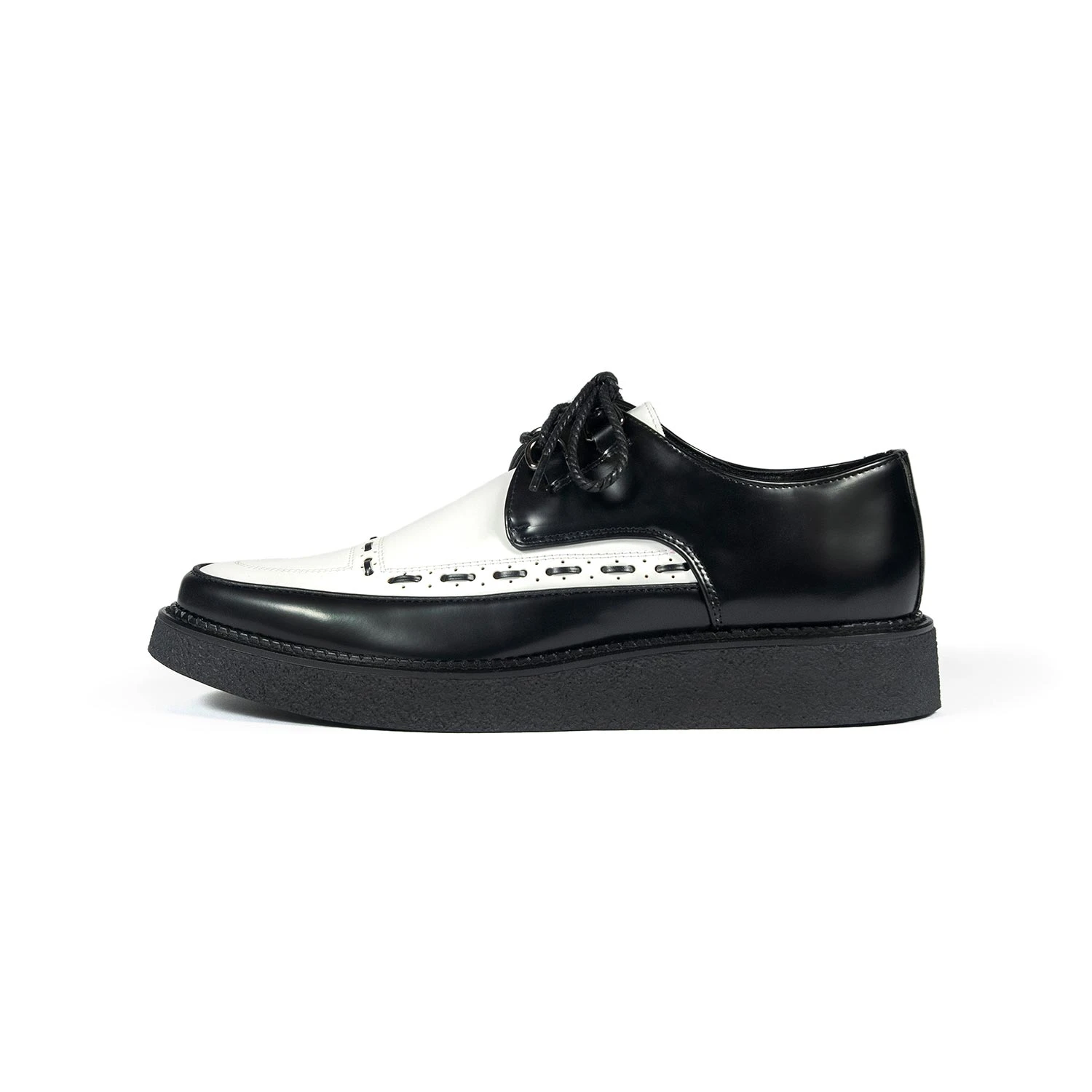 Vegan Hawkins – Black And White Faux Leather Creepers 3 Vegan Hawkins – Black And White Faux Leather Creepers - Image 3