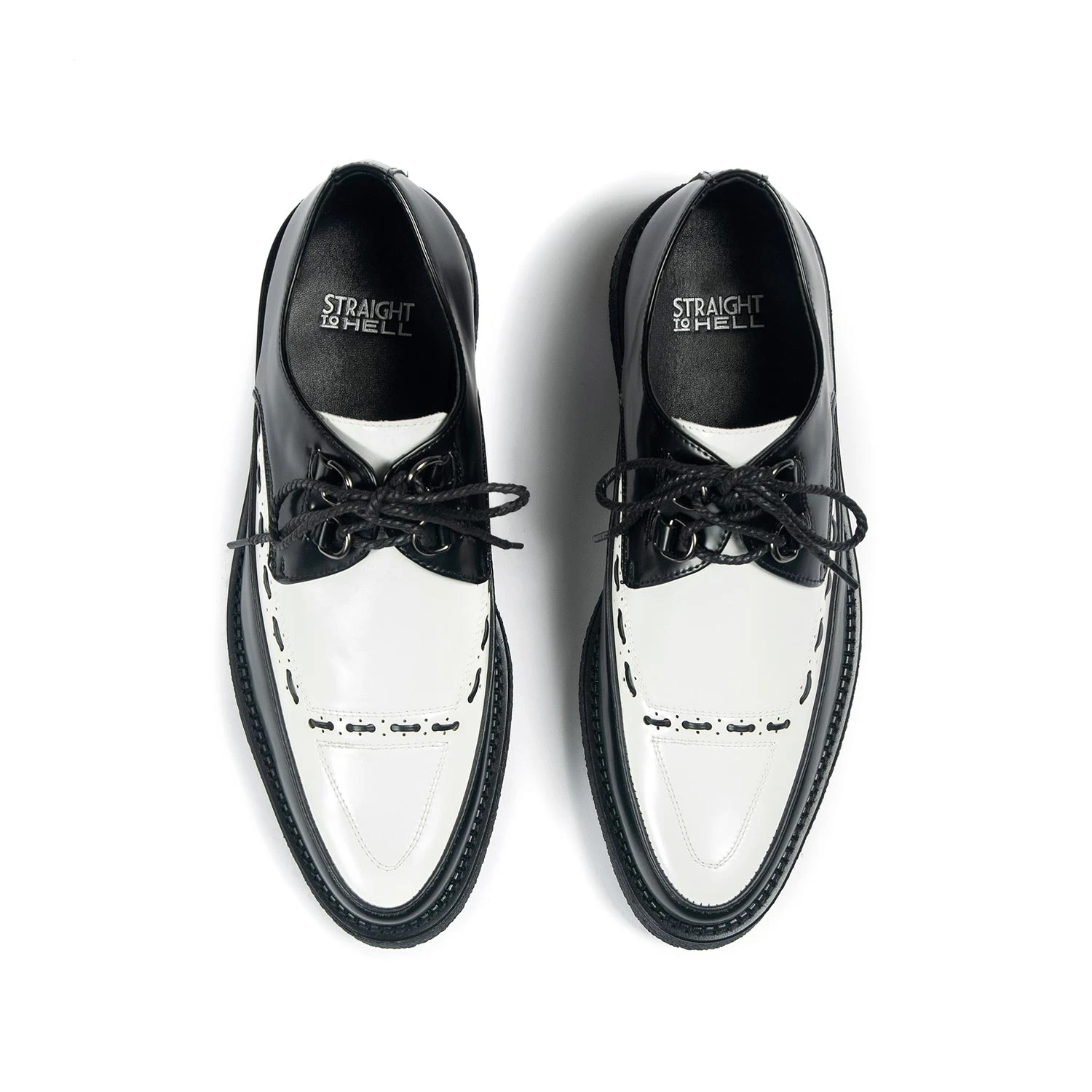 Vegan Hawkins – Black And White Faux Leather Creepers 4 Vegan Hawkins – Black And White Faux Leather Creepers - Image 4