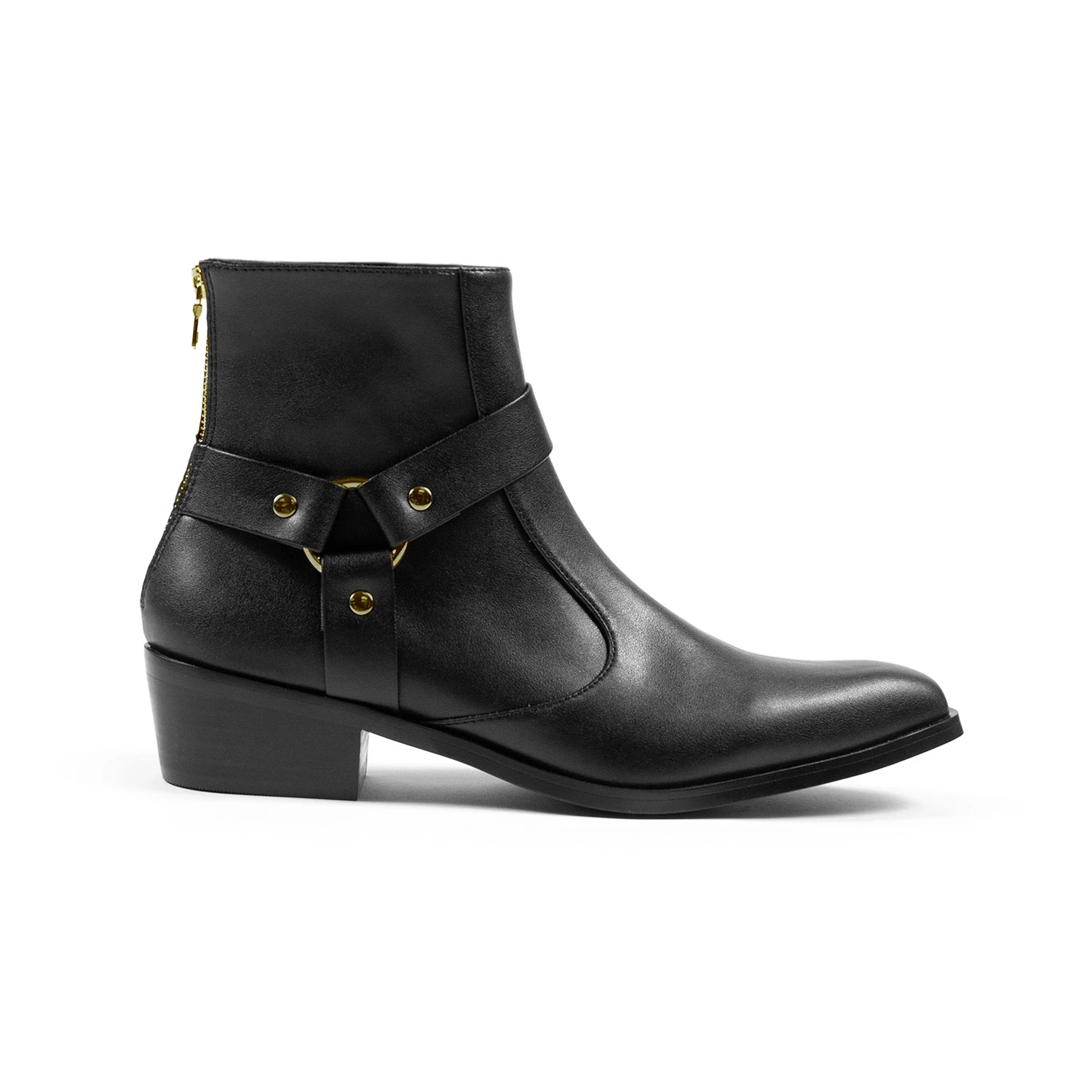 Vegan Libertine – Black And Brass Faux Leather Harness Boots (Size 7, 7.5, 8, 10.5, 11, 12, 13, 14) 1 Vegan Libertine – Black And Brass Faux Leather Harness Boots (Size 7, 7.5, 8, 10.5, 11, 12, 13, 14)