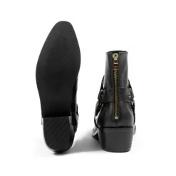 Vegan Libertine – Black And Brass Faux Leather Harness Boots (Size 7, 7.5, 8, 10.5, 11, 12, 13, 14) 11 Vegan Libertine – Black And Brass Faux Leather Harness Boots (Size 7, 7.5, 8, 10.5, 11, 12, 13, 14) -Straight To Hell veg lib blk bra men w 5