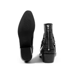 Vegan Libertine – Black Snakeskin Faux Leather Harness Boots (Size 7.5, 8) 10 Vegan Libertine – Black Snakeskin Faux Leather Harness Boots (Size 7.5, 8) -Straight To Hell veg lib blk sna w 5