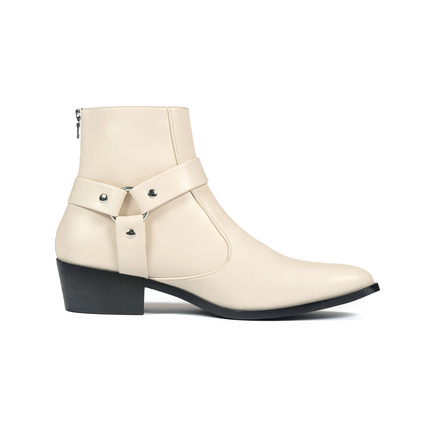 Vegan Libertine – Cream Faux Leather Harness Boots (Size 7, 7.5, 8, 9, 9.5, 10, 10.5, 12, 13, 14) 1 Vegan Libertine – Cream Faux Leather Harness Boots (Size 7, 7.5, 8, 9, 9.5, 10, 10.5, 12, 13, 14)
