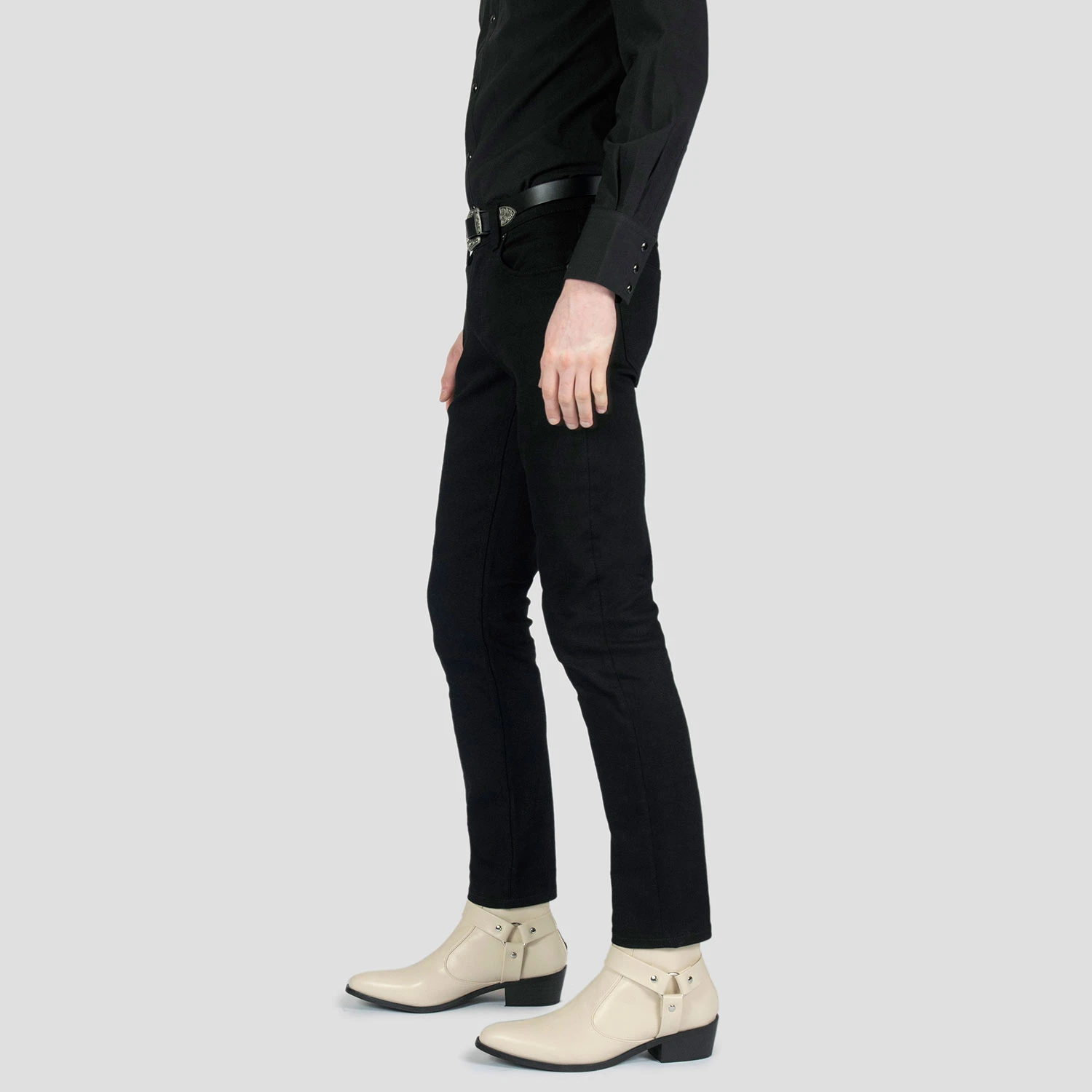 Vegan Libertine – Cream Faux Leather Harness Boots (Size 7, 7.5, 8, 9, 9.5, 10, 10.5, 12, 13, 14) 7 Vegan Libertine – Cream Faux Leather Harness Boots (Size 7, 7.5, 8, 9, 9.5, 10, 10.5, 12, 13, 14) - Image 7