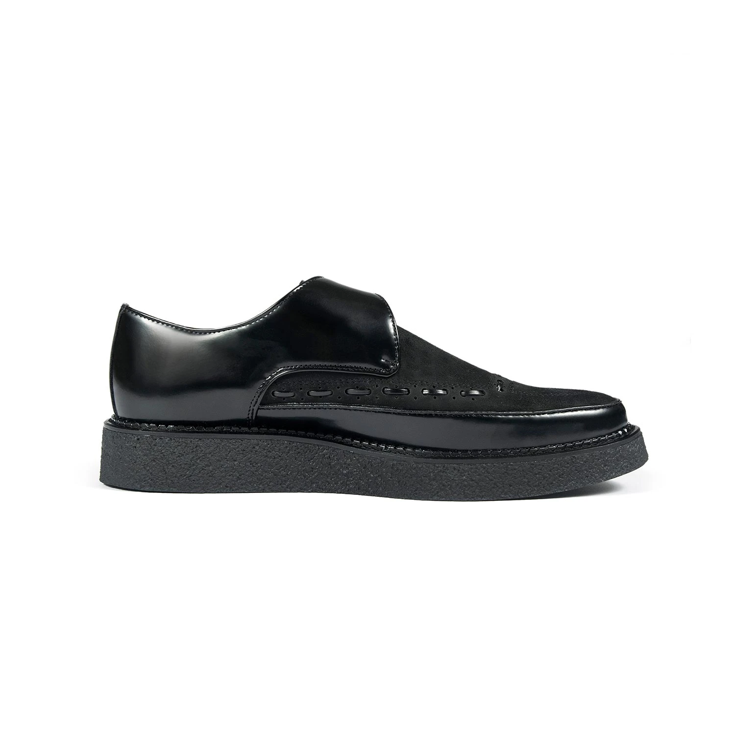 Vegan Memphis – Black And Black Faux Leather Creepers 2 Vegan Memphis – Black And Black Faux Leather Creepers - Image 2