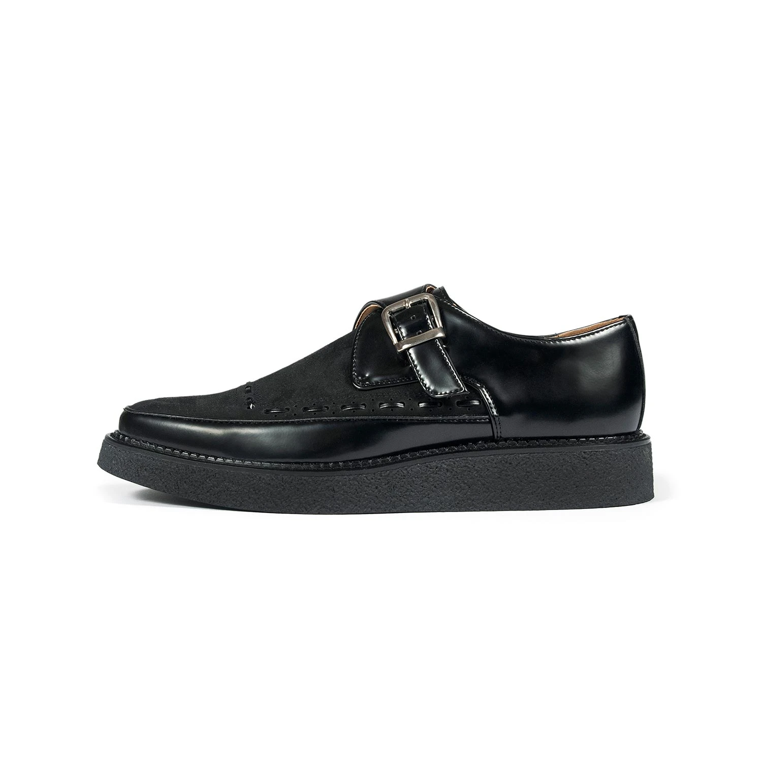 Vegan Memphis – Black And Black Faux Leather Creepers 3 Vegan Memphis – Black And Black Faux Leather Creepers - Image 3
