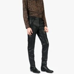 Vegan Narrow Eddie – Slim Fit Faux Leather Pants 10 Vegan Narrow Eddie – Slim Fit Faux Leather Pants -Straight To Hell veg nar ed w 2