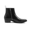 Vegan Richards – Black Faux Leather Zip Boots