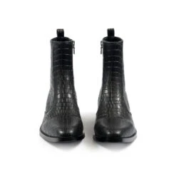 Vegan Richards – Black Snakeskin Faux Leather Zip Boots (Size 6.5, 7.5, 8.5, 9, 9.5) -Straight To Hell veg ric blk sna wom w 4