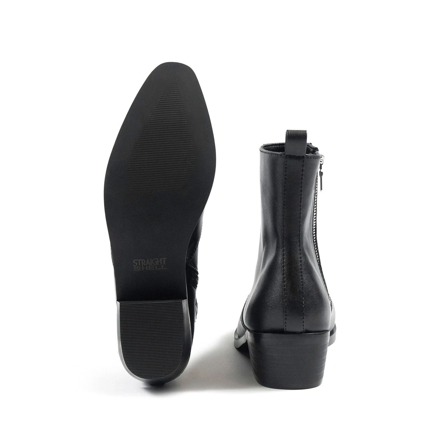 Vegan Richards – Black Faux Leather Zip Boots (Size 6.5, 7.5, 8.5, 9, 9.5) 4 Vegan Richards – Black Faux Leather Zip Boots (Size 6.5, 7.5, 8.5, 9, 9.5) - Image 4