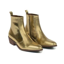 Vegan Richards – Gold Faux Leather Zip Boots 10 Vegan Richards – Gold Faux Leather Zip Boots -Straight To Hell veg ric gol men w 4