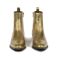 Vegan Richards – Gold Faux Leather Zip Boots 11 Vegan Richards – Gold Faux Leather Zip Boots -Straight To Hell veg ric gol men w 5