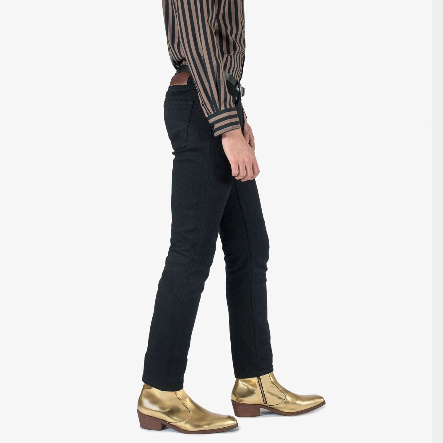 Vegan Richards – Gold Faux Leather Zip Boots 7 Vegan Richards – Gold Faux Leather Zip Boots - Image 7