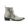 Vegan Richards – Grey Snakeskin Faux Leather Zip Boots
