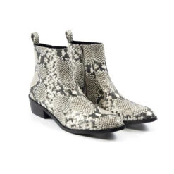 Vegan Richards – Grey Snakeskin Faux Leather Zip Boots 8 Vegan Richards – Grey Snakeskin Faux Leather Zip Boots -Straight To Hell veg ric gry sna men w 3