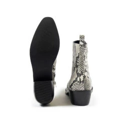 Vegan Richards – Grey Snakeskin Faux Leather Zip Boots 10 Vegan Richards – Grey Snakeskin Faux Leather Zip Boots -Straight To Hell veg ric gry sna men w 5