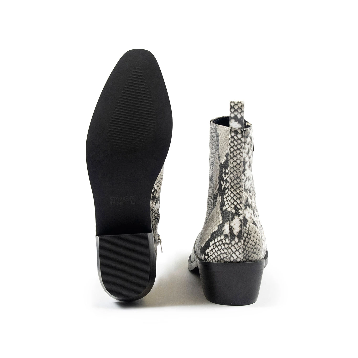 Vegan Richards – Grey Snakeskin Faux Leather Zip Boots 5 Vegan Richards – Grey Snakeskin Faux Leather Zip Boots - Image 5