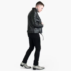 Vegan Richards – Grey Snakeskin Faux Leather Zip Boots 11 Vegan Richards – Grey Snakeskin Faux Leather Zip Boots -Straight To Hell veg ric gry sna men w 6