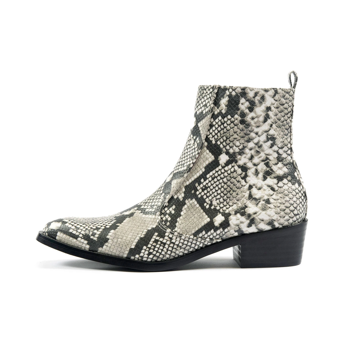 Vegan Richards – Grey Snakeskin Faux Leather Zip Boots (Size 6.5, 7.5) 2 Vegan Richards – Grey Snakeskin Faux Leather Zip Boots (Size 6.5, 7.5) - Image 2