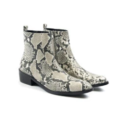 Vegan Richards – Grey Snakeskin Faux Leather Zip Boots (Size 6.5, 7.5) 9 Vegan Richards – Grey Snakeskin Faux Leather Zip Boots (Size 6.5, 7.5) -Straight To Hell veg ric gry sna wom w 3