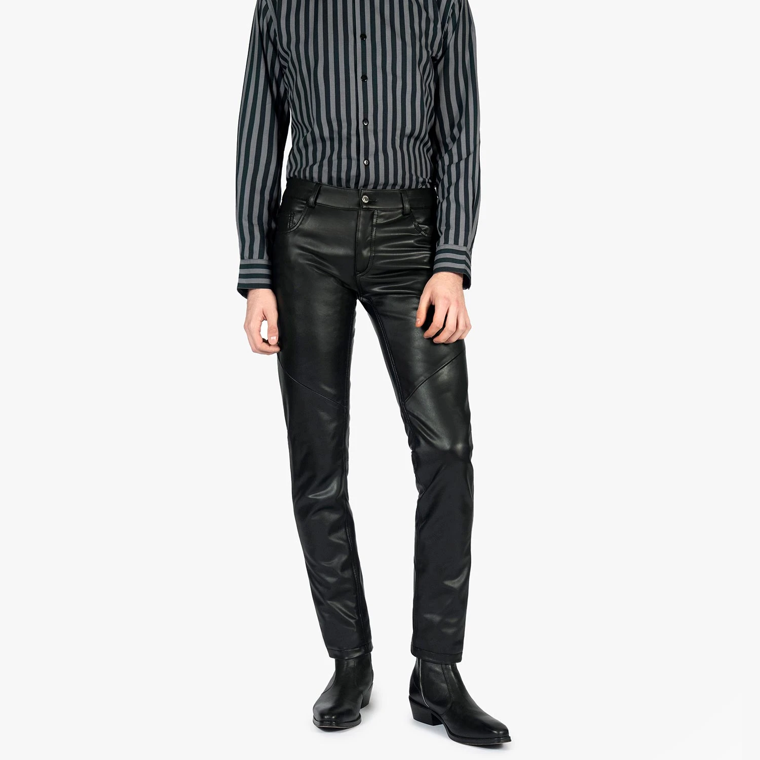 Vegan Skinny James – Skinny Fit Faux Leather Pants 1 Vegan Skinny James – Skinny Fit Faux Leather Pants