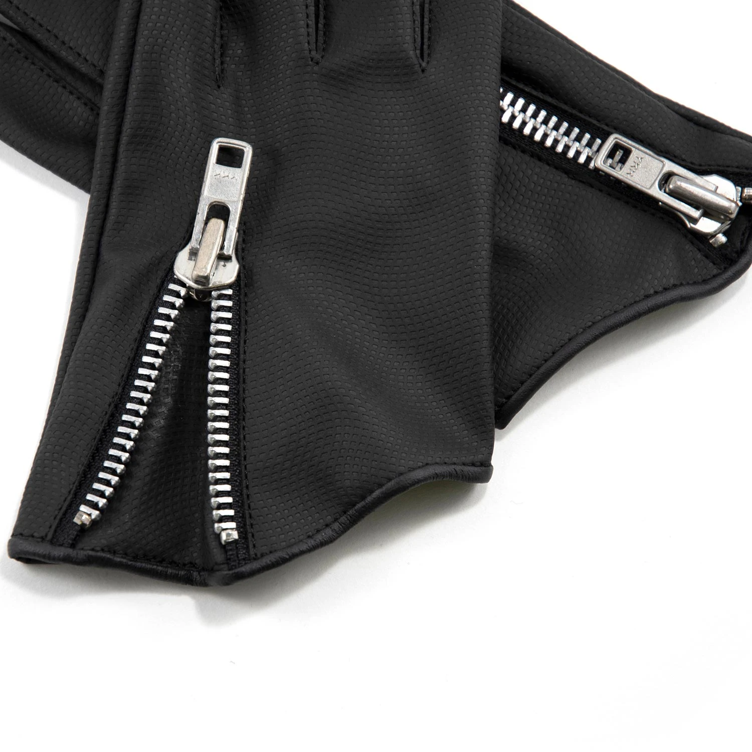 Vegan Throttle – Faux Leather Zip Gloves (Size 2XL) 4 Vegan Throttle – Faux Leather Zip Gloves (Size 2XL) - Image 4