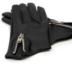 Vegan Throttle – Faux Leather Zip Gloves (Size XS) 7 Vegan Throttle – Faux Leather Zip Gloves (Size XS) -Straight To Hell vegan throttle women detail web 2