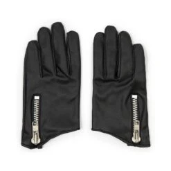 Vegan Throttle – Faux Leather Zip Gloves (Size XS)